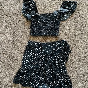 Black And White Skirt Set - Small